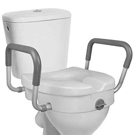 toilet with hand rails