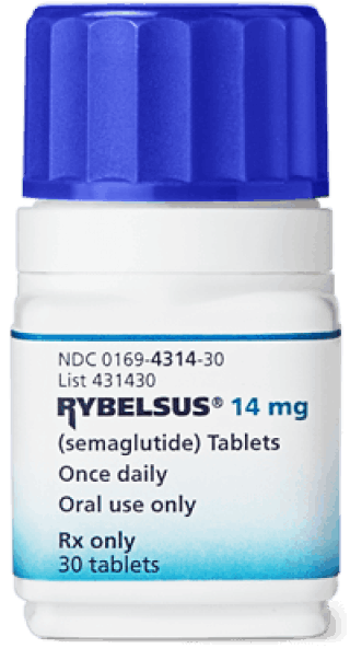 Rybelsus 14 mg oral semaglutide bottle for weight loss and diabetes treatment