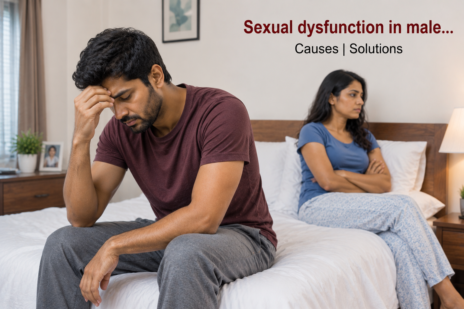 “Diagram of male sexual dysfunction causes and treatment options”)